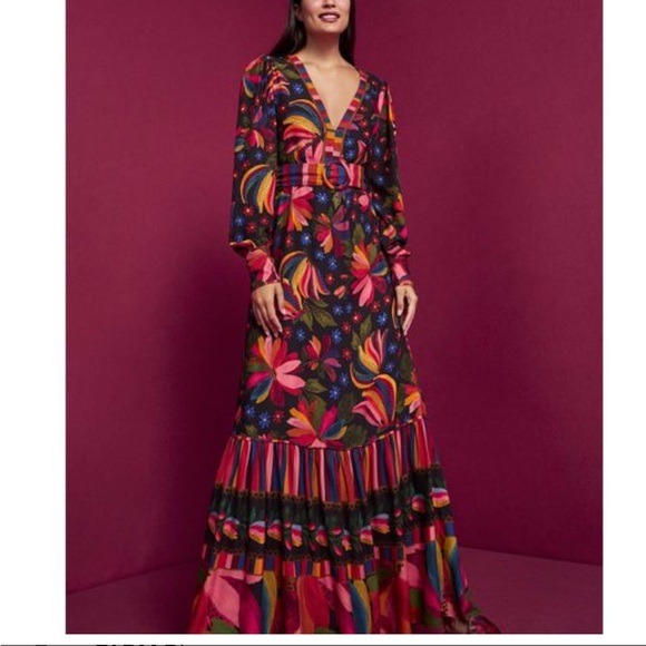 Banana Sky Printed V-Neck Maxi Dress - Picture 2 of 7